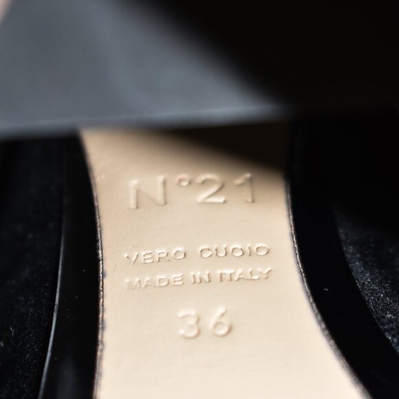 $660 Nº21 Stars Embellished Knotted Black Velvet Heel Sandal 36 (TPO2) V - Picture 7 of 7